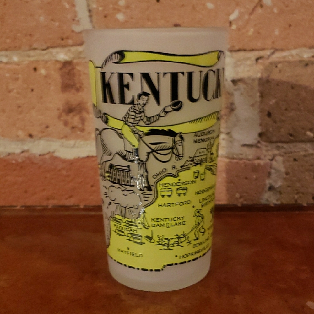 Kentucky Themed Frosted Glass Tumbler